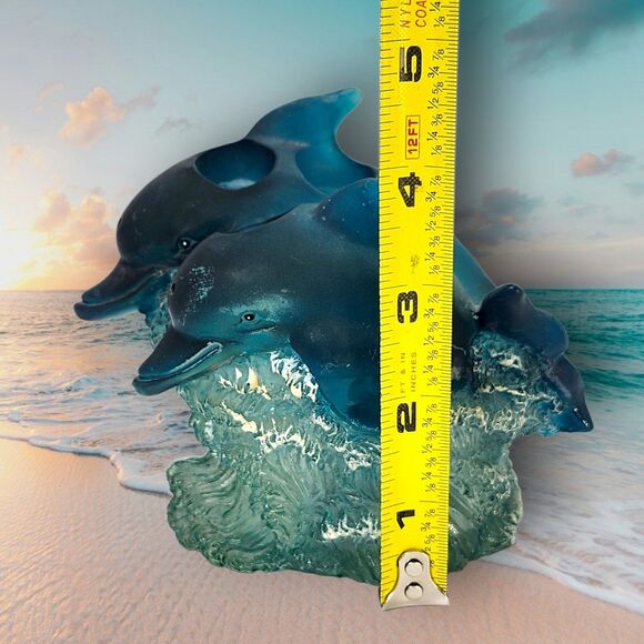 Y2K Jump for Joy Dolphin Toothbrush Holder 2000 Allure Ocean Wave Blue Resin - Picture 10 of 10